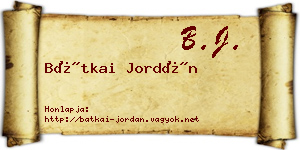 Bátkai Jordán névjegykártya